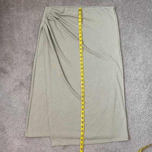 Vince Side-Drape Skirt Womens Size XL Sepia Ruched Faux Wrap Stretch Knit‎ - Picture 11 of 11
